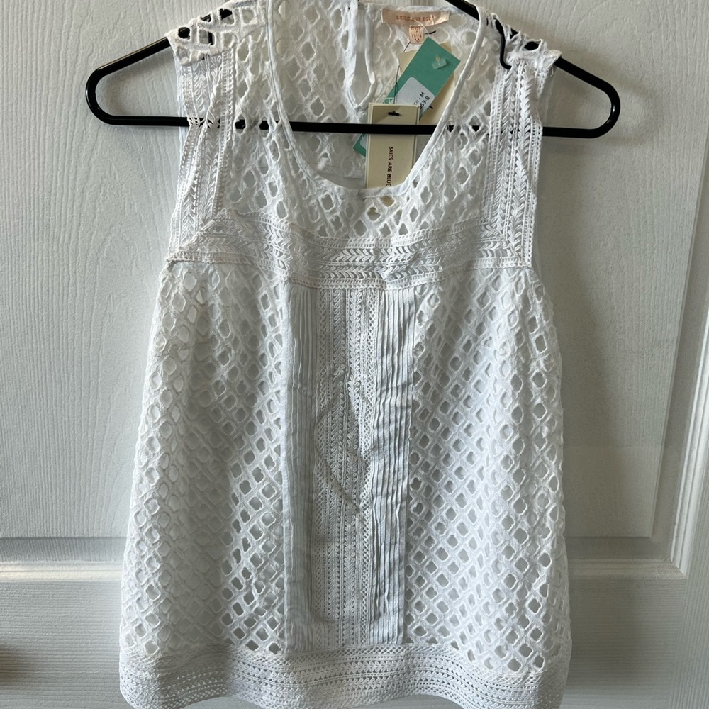 Sleeveless Eyelet Detail top; NWT